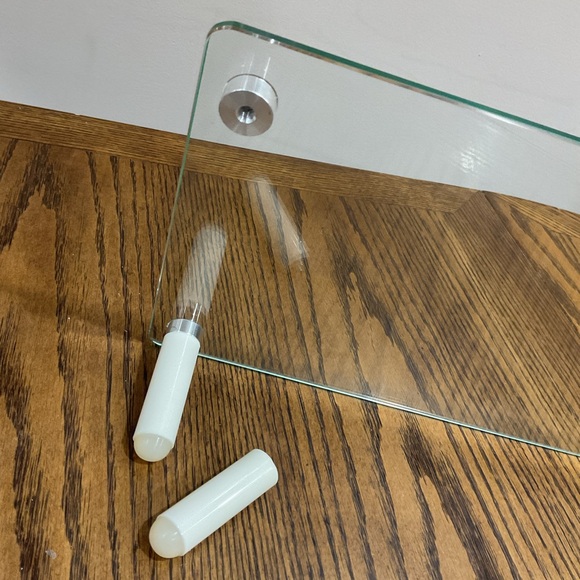 Contemporary Multipurpose Table Riser Glass Shelf with detachable white legs - Picture 4 of 6